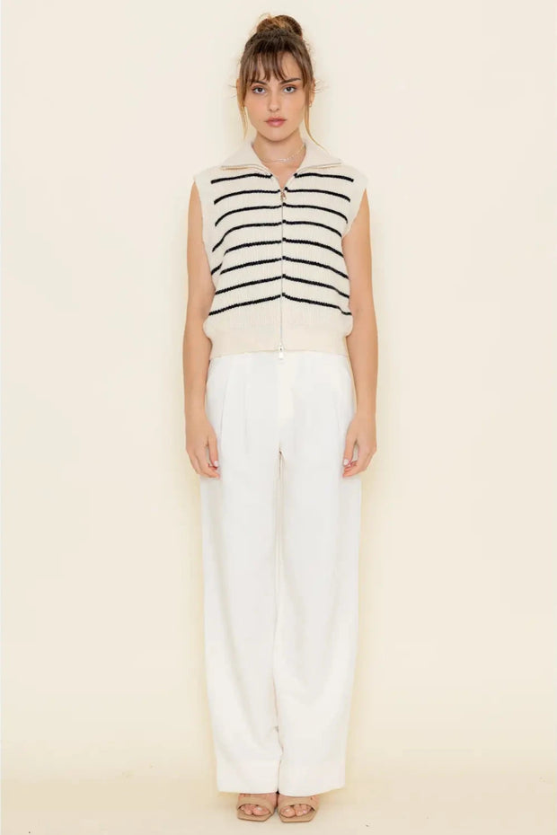 Bria Striped Zip Vest