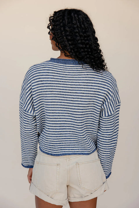 Piper Cardigan | Denim Stripe