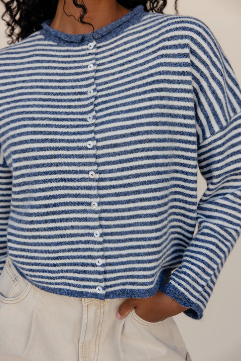 Piper Cardigan | Denim Stripe