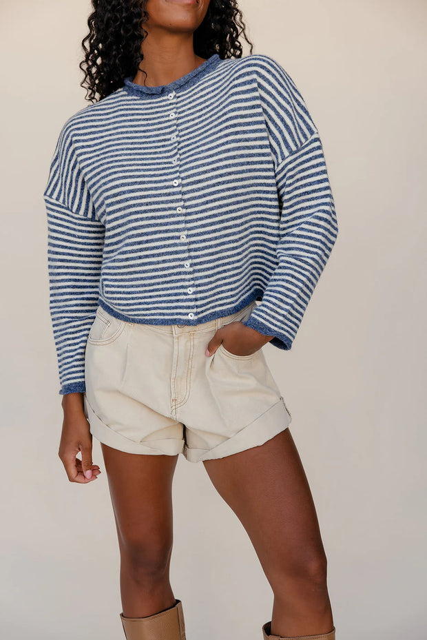 Piper Cardigan | Denim Stripe
