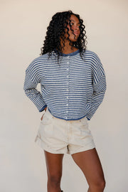 Piper Cardigan | Denim Stripe