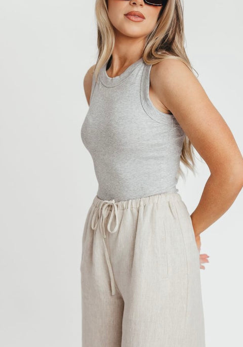Essential Ribbed Tank | Light Grey