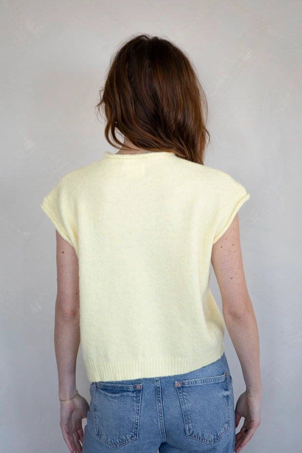 Piper Vest Cardigan | Pale Yellow