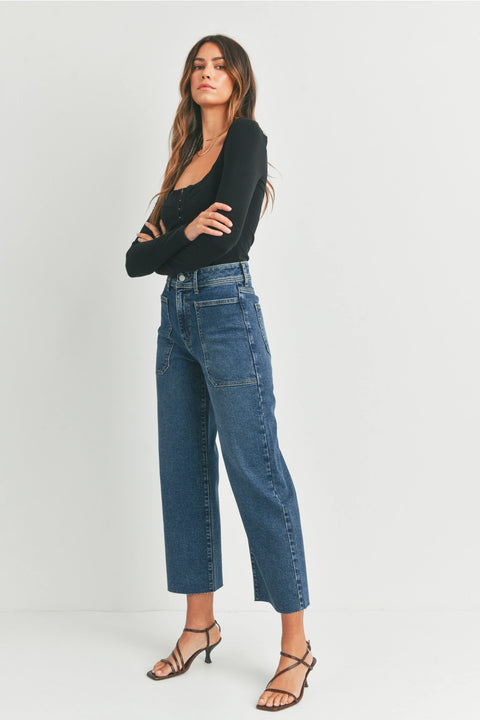 The Nautical Wide Leg | Dark Wash