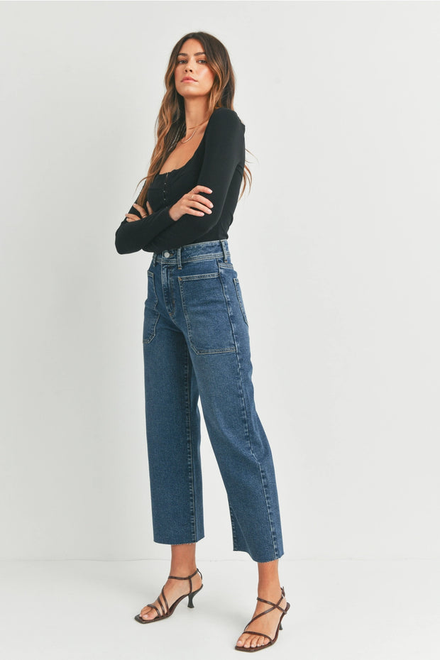 The Nautical Wide Leg | Dark Wash