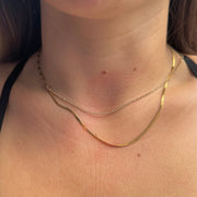 Micro Gold Herringbone Necklace