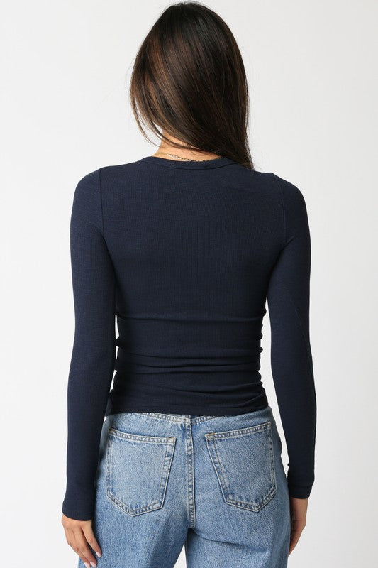 Abbey Long Sleeve | Navy