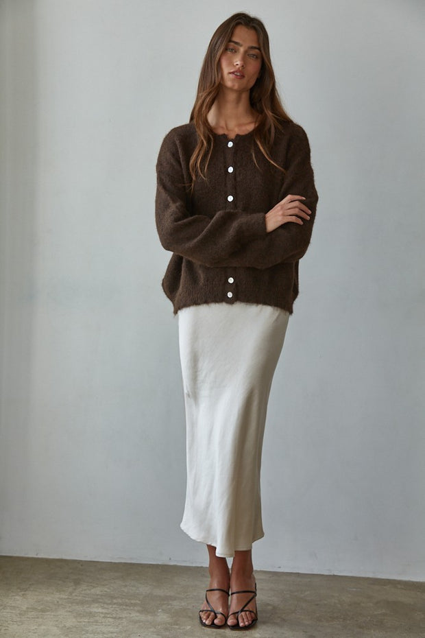 The Liora Cardigan | Chocolate
