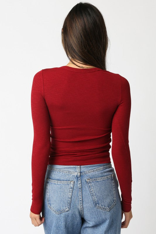 Abbey Long Sleeve | Scarlet
