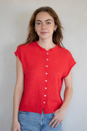Piper Vest Cardigan | Red