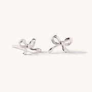 Dainty Bow Studs | Silver