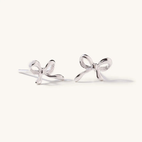 Dainty Bow Studs | Silver