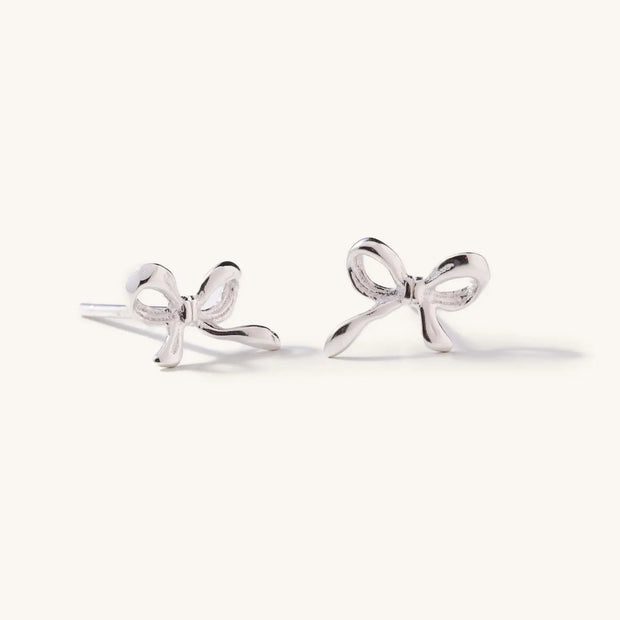 Dainty Bow Studs | Silver
