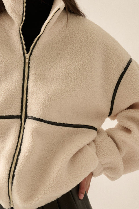 Telluride Leather-Trimmed Fleece Jacket | RESTOCK