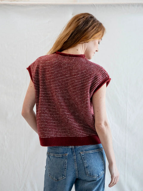 Piper Vest Cardigan | Striped