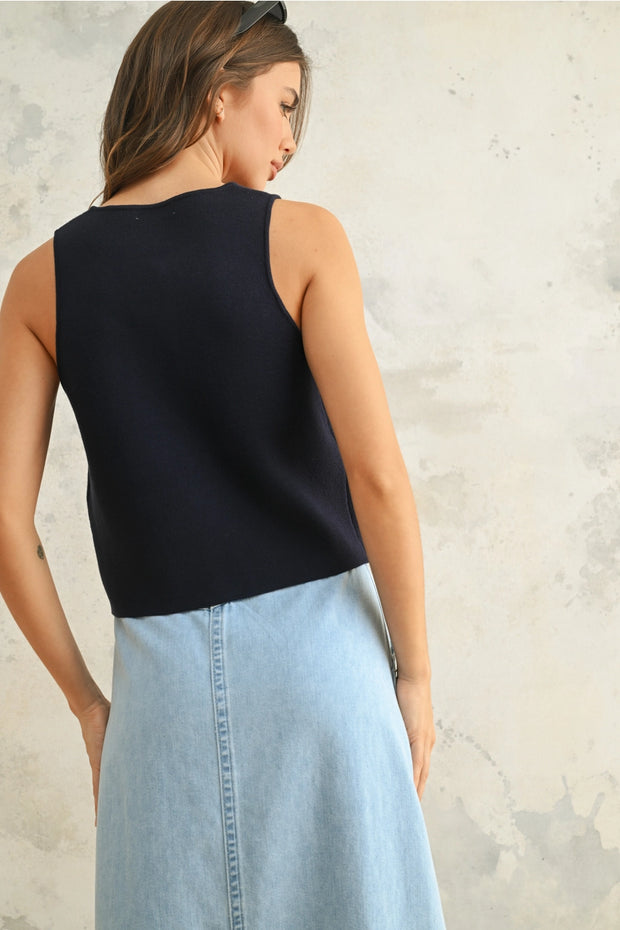 Sloane Knit Vest | Navy