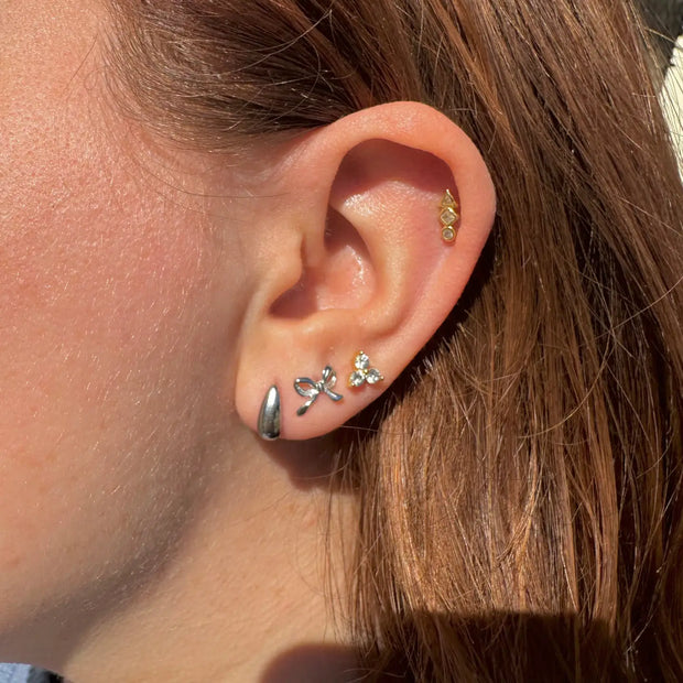 Dainty Bow Studs | Silver