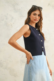 Sloane Knit Vest | Navy