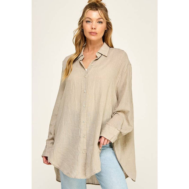 Bridget Button Down | Beige