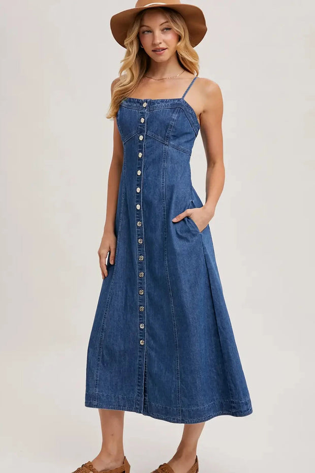 The Wynne Button-Front Midi