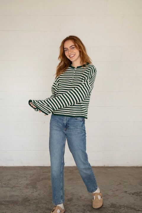 Piper Henley Pullover | Forest Green
