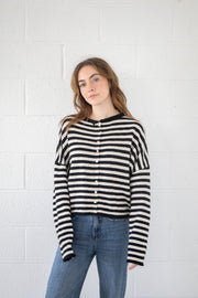 Piper Button Up Cardigan | Striped