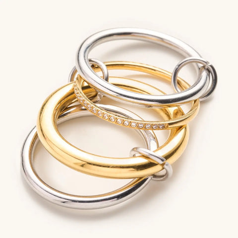Olivia Mixed Metal Stacked Ring Set