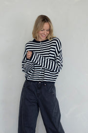 Piper Cardigan | Navy Stripe