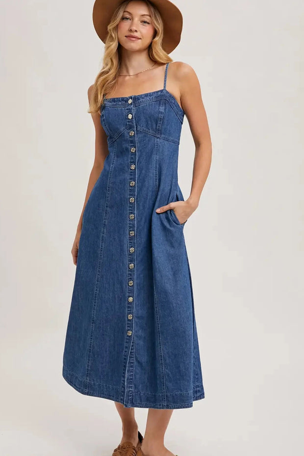 The Wynne Button-Front Midi