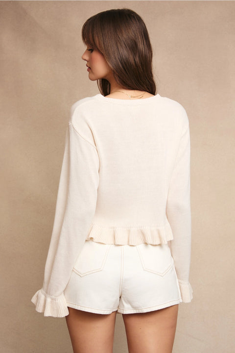 Charlotte Ruffle Knit Cardigan