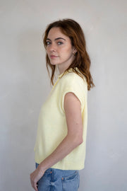 Piper Vest Cardigan | Pale Yellow