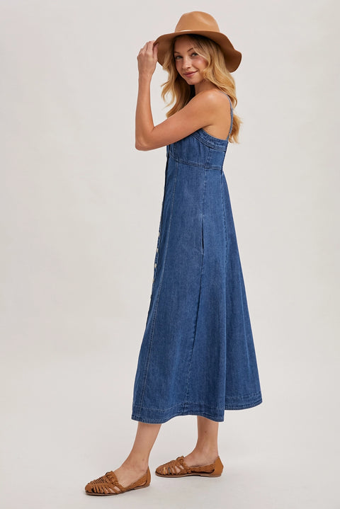 The Wynne Button-Front Midi