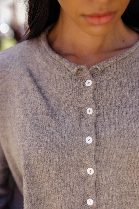 Piper Button Up Cardigan | Tan - RESTOCK