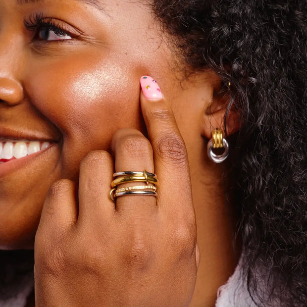 Olivia Mixed Metal Stacked Ring Set