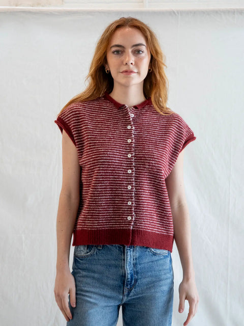 Piper Vest Cardigan | Striped