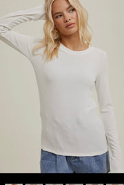 Essential Ribbed Long Sleeve | White