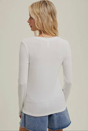 Essential Ribbed Long Sleeve | White