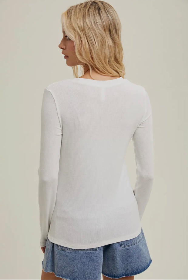 Essential Ribbed Long Sleeve | White