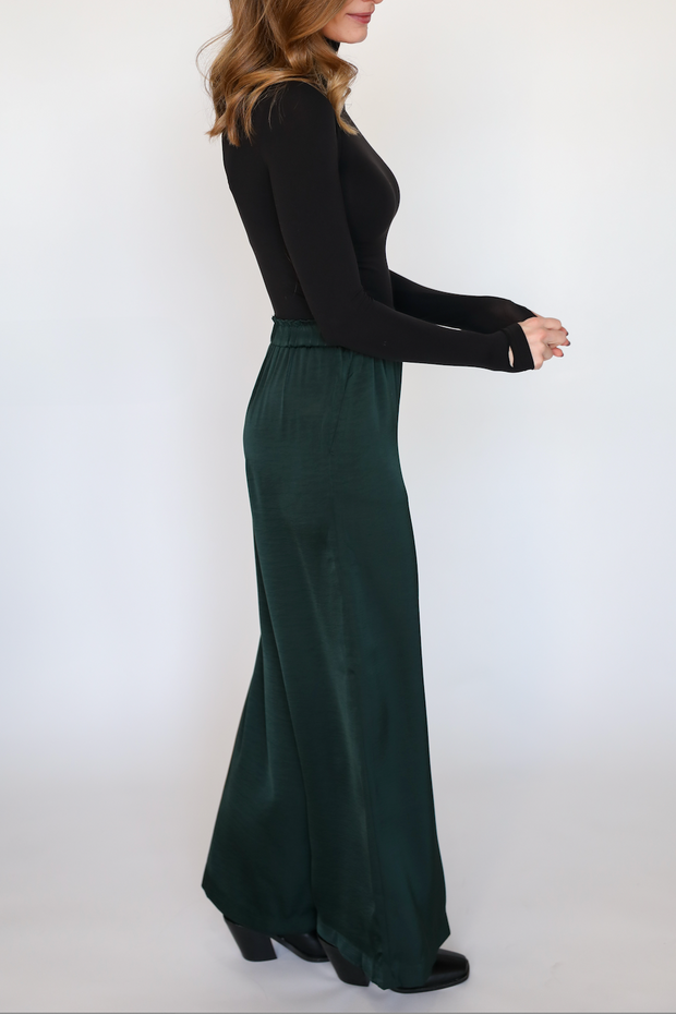 The Isolde Satin Pant | Garland Green