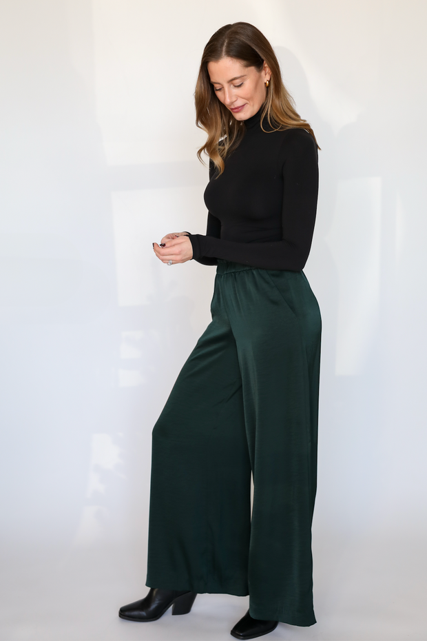 The Isolde Satin Pant | Garland Green