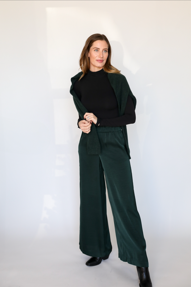 The Isolde Satin Pant | Garland Green