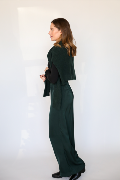 The Isolde Satin Pant | Garland Green
