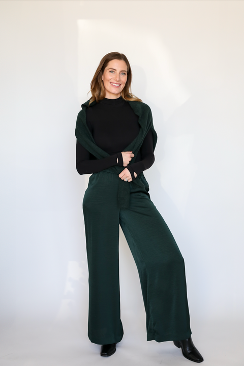 The Isolde Satin Pant | Garland Green
