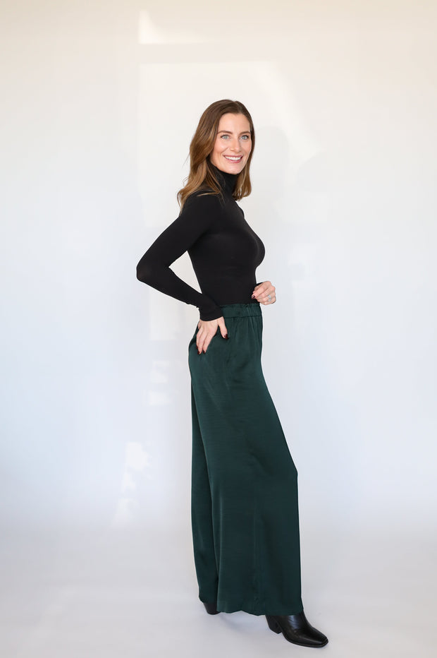 The Isolde Satin Pant | Garland Green