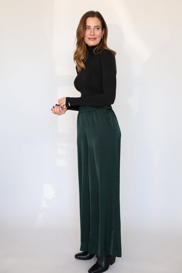The Isolde Satin Pant | Garland Green