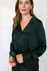 Ana Satin Button Up