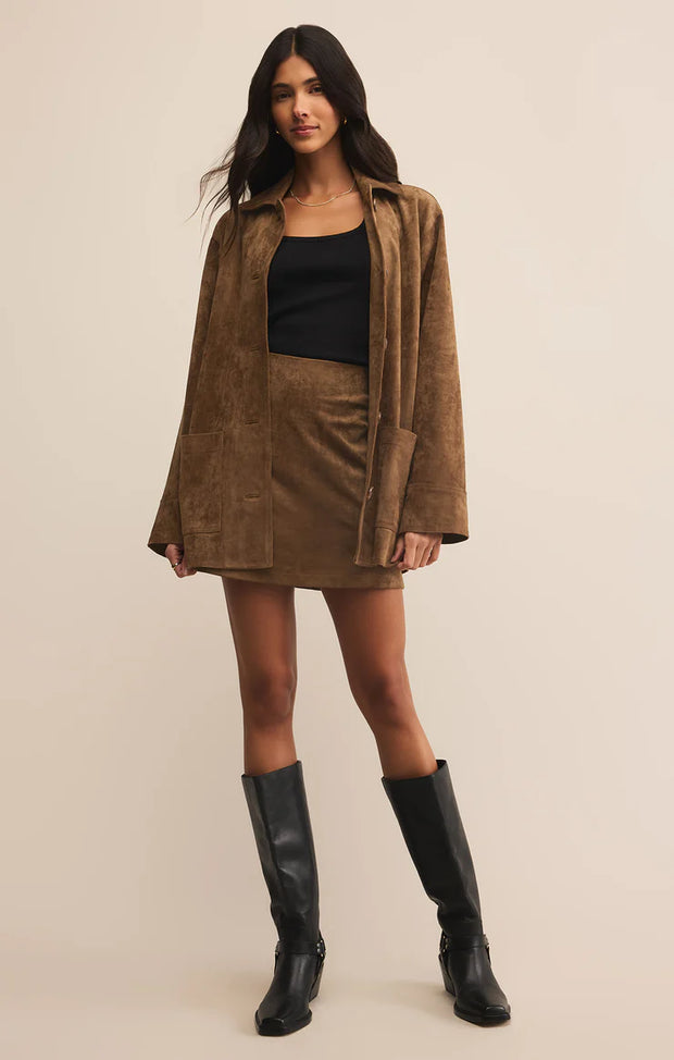 Ciera Suede Mini Skirt Coconut