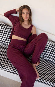 Dawn Smocked Silky Rib Pant