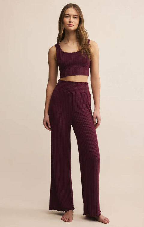 Dawn Smocked Silky Rib Pant