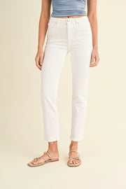 White Straight-Leg Jeans